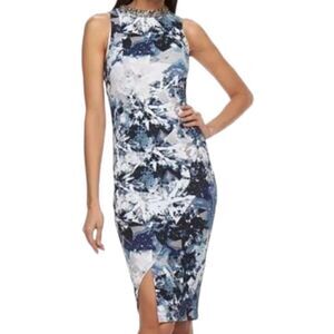 Jennifer Lopez JLo Misses Sheath Sleeveless Midi Dress Starlight Icy Dress 2.